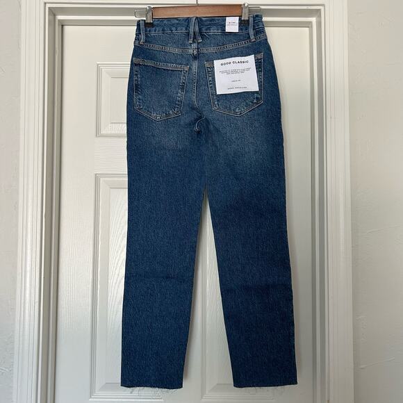 NWT Good American Womens Good Classic Blue 940 Hi-Rise Raw Hem Jean 2/26 - Picture 7 of 16